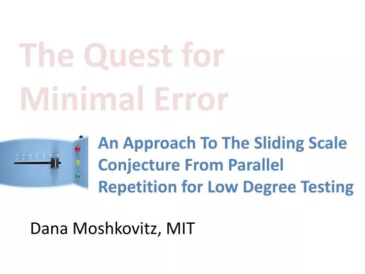 an approach to the sliding scale conjecture from parallel repetition for low degree testing