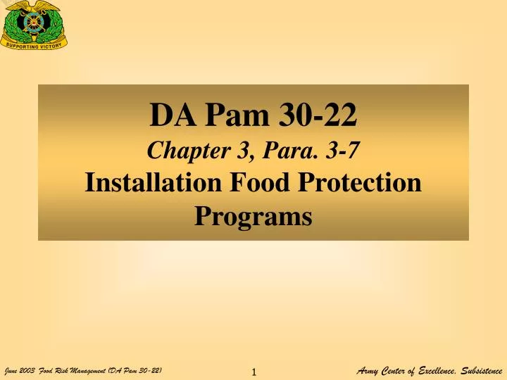 da pam 30 22 chapter 3 para 3 7 installation food protection programs