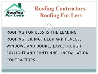 Roofing, Skylight and Suntunnel Installation | Roofing For L