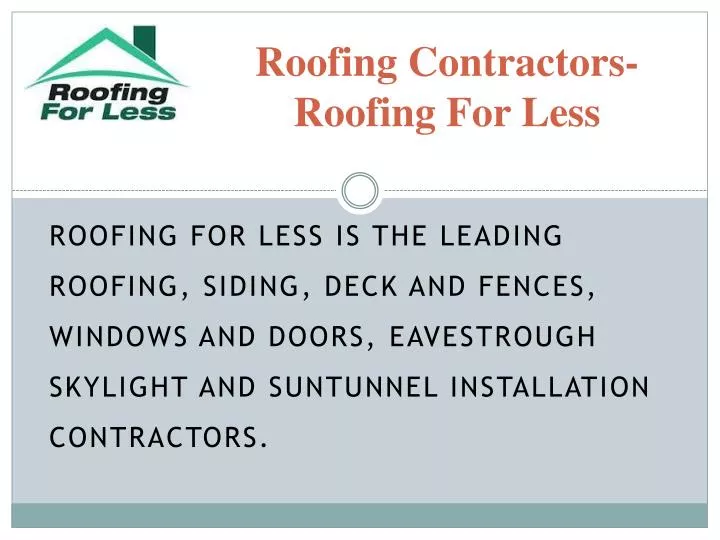roofing contractors roofing for less
