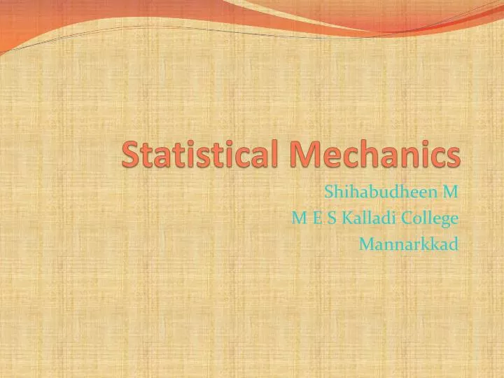 statistical mechanics