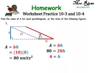 Worksheet Practice 10-3 and 10-4