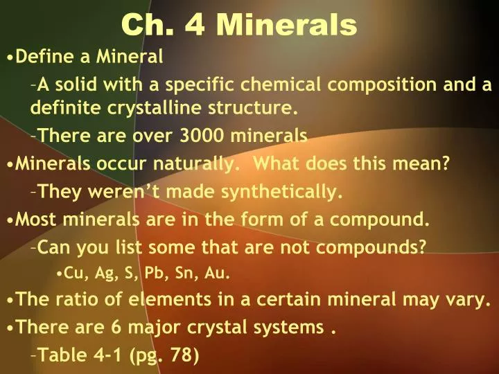 ch 4 minerals