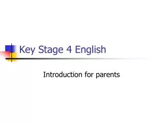 Key Stage 4 English