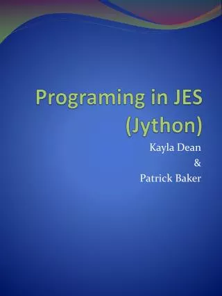 Programing in JES ( Jython )