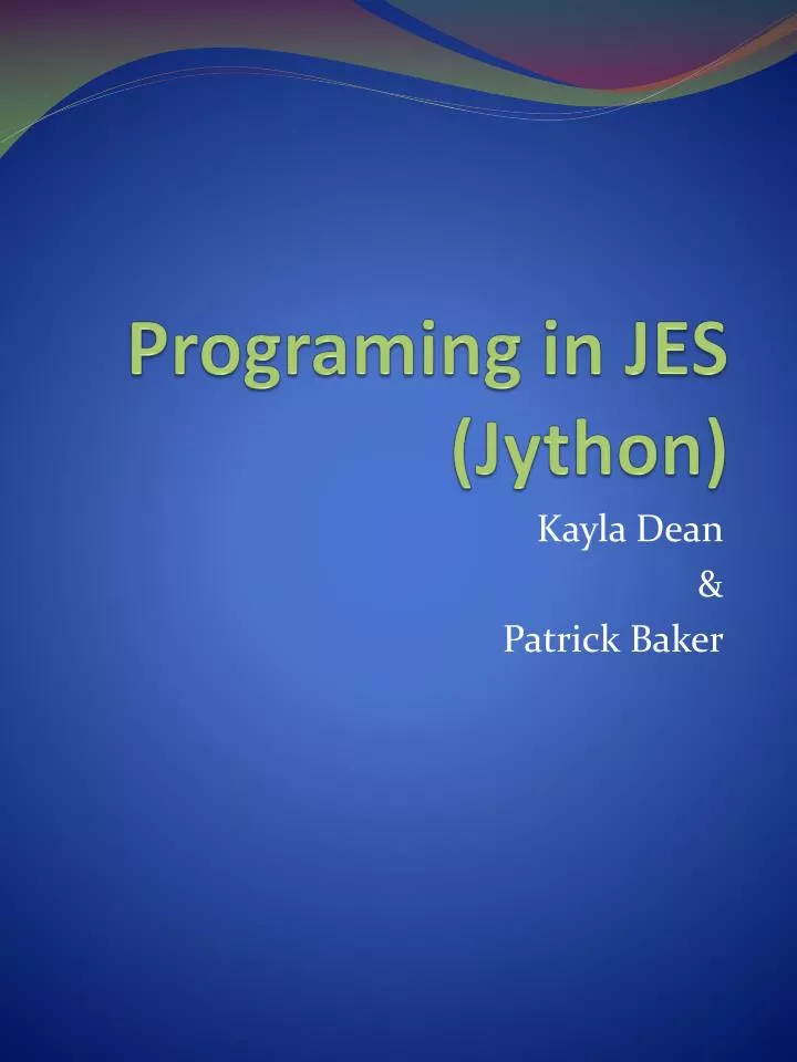 programing in jes jython