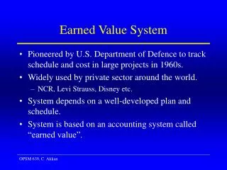 Earned Value System