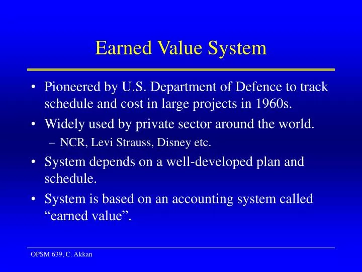 earned value system