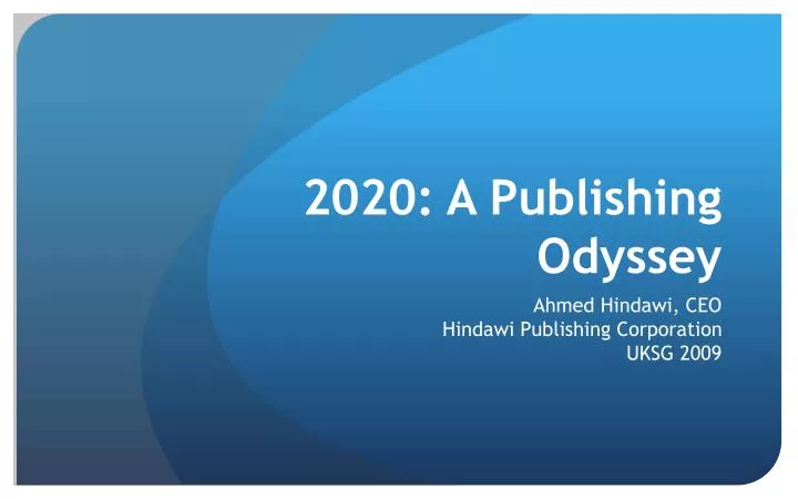 2020 a publishing odyssey
