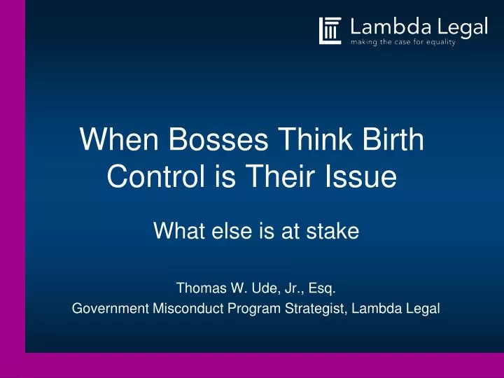 when bosses think birth control is their issue