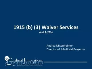 1915 (b) (3) Waiver Services April 2, 2014