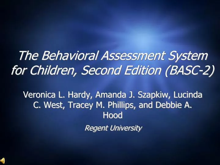 the behavioral assessment system for children second edition basc 2