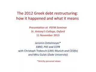 The 2012 Greek debt restructuring: how it happened and what it means