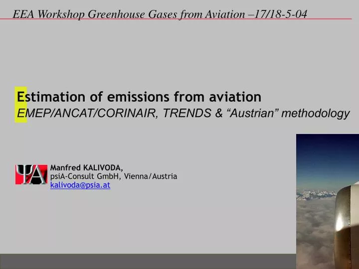estimation of emissions from aviation emep ancat corinair trends austrian methodology