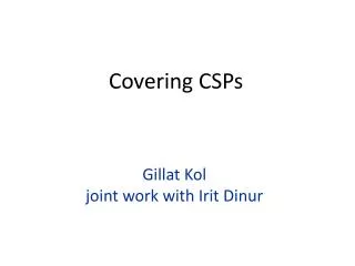 Covering CSPs