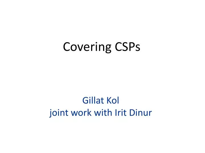 covering csps