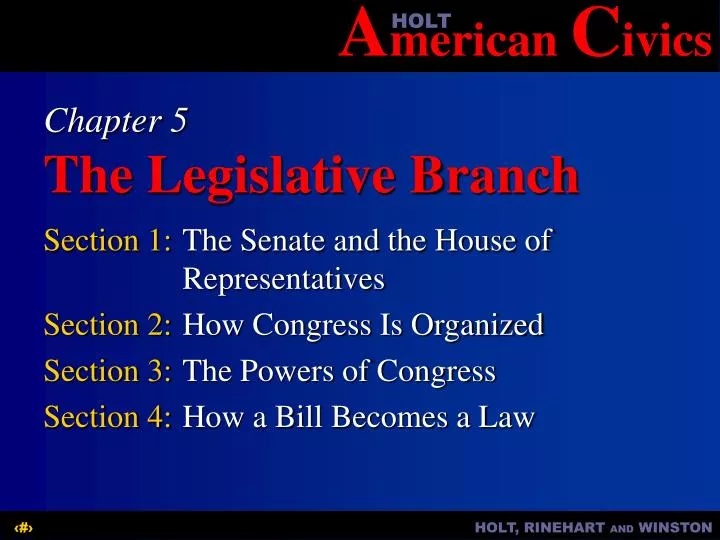 chapter 5 the legislative branch