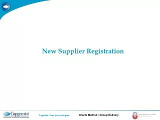 New Supplier Registration