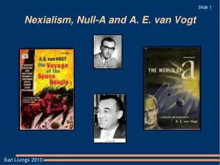 Nexialism, Null-A and A. E. van Vogt