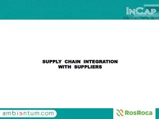 SUPPLY CHAIN INTEGRATION WITH SUPPLIERS