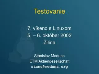 testovanie