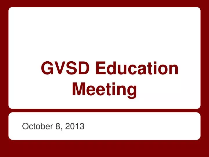 gvsd education meeting