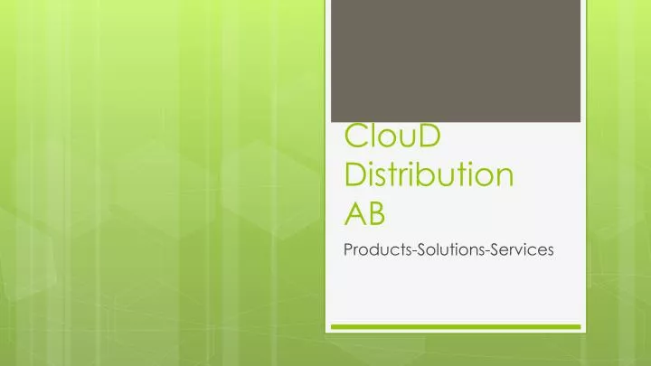 cloud distribution ab