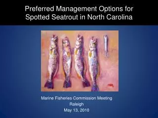 Preferred Management Options for Spotted Seatrout in North Carolina