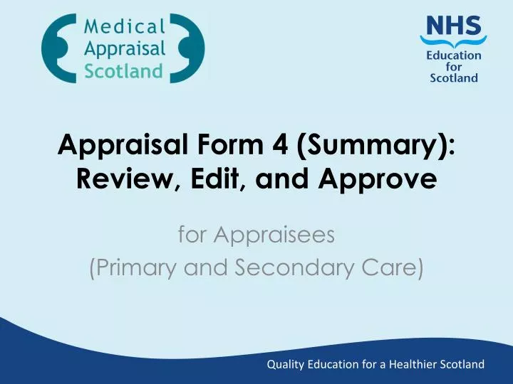 appraisal form 4 summary review edit and approve