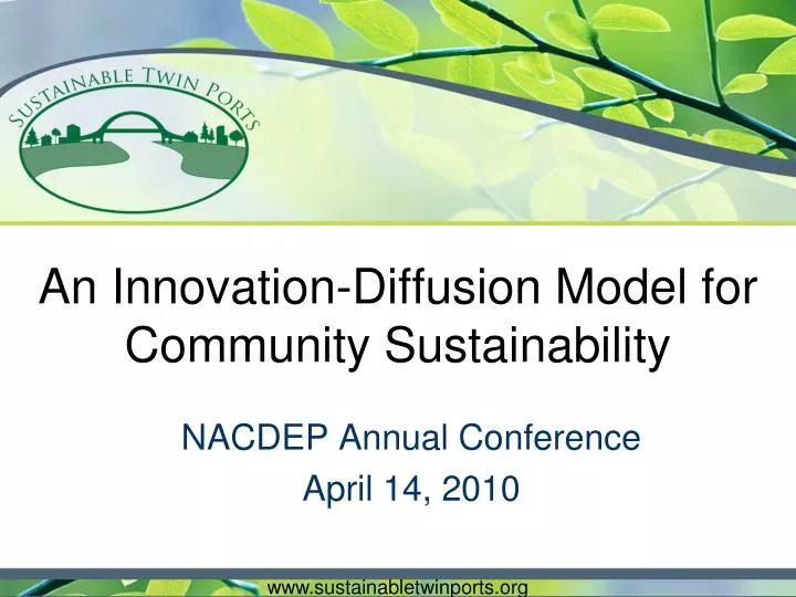 an innovation diffusion model for community sustainability