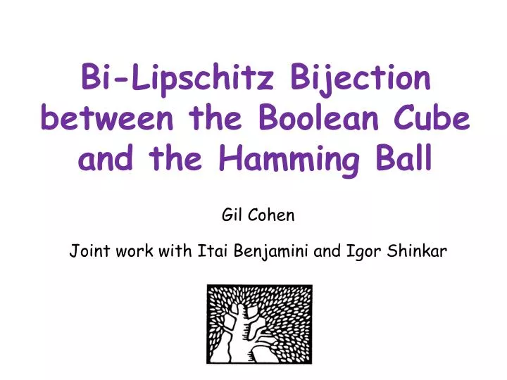 bi lipschitz bijection between the boolean cube and the hamming ball