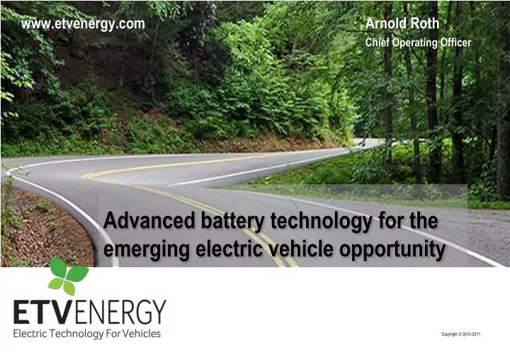 advanced battery technology for the emerging electric vehicle opportunity