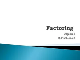 Factoring