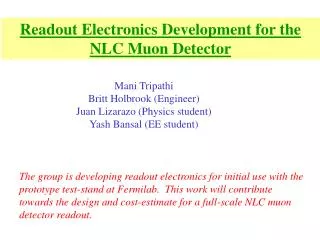 Readout Electronics Development for the NLC Muon Detector