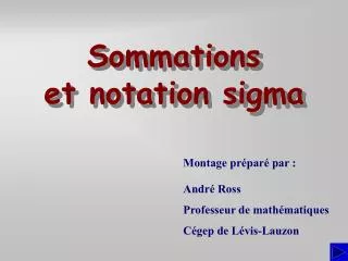sommations et notation sigma
