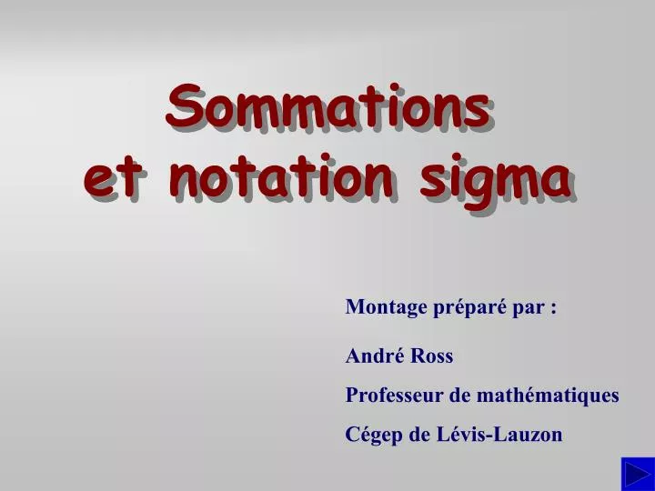 sommations et notation sigma