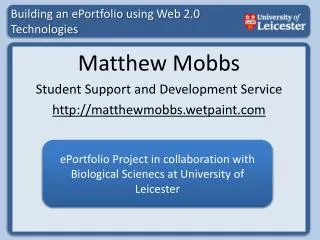 Building an ePortfolio using Web 2.0 Technologies