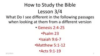 How to Study the Bible Lesson 3/4