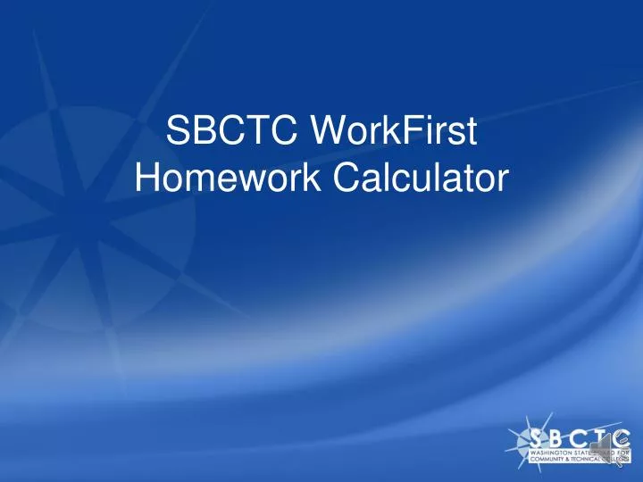 sbctc workfirst homework calculator