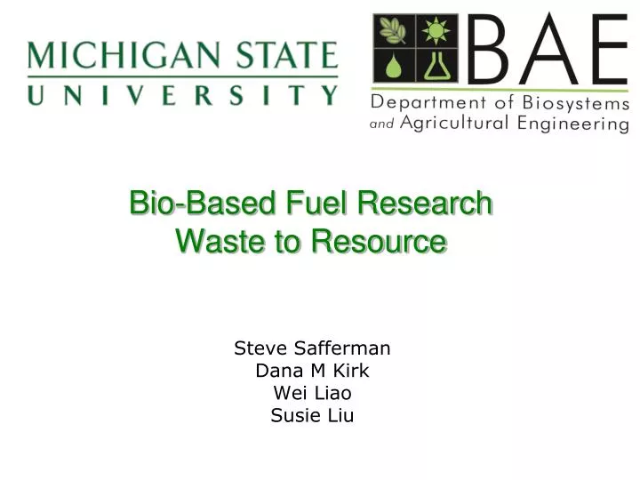bio based fuel research waste to resource