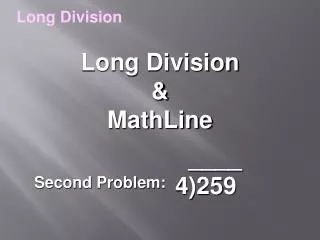 Long Division &amp; MathLine