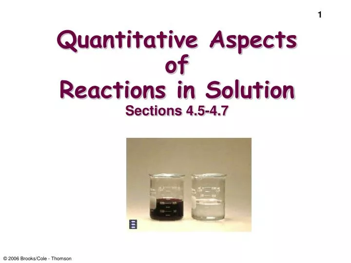 quantitative aspects of reactions in solution sections 4 5 4 7