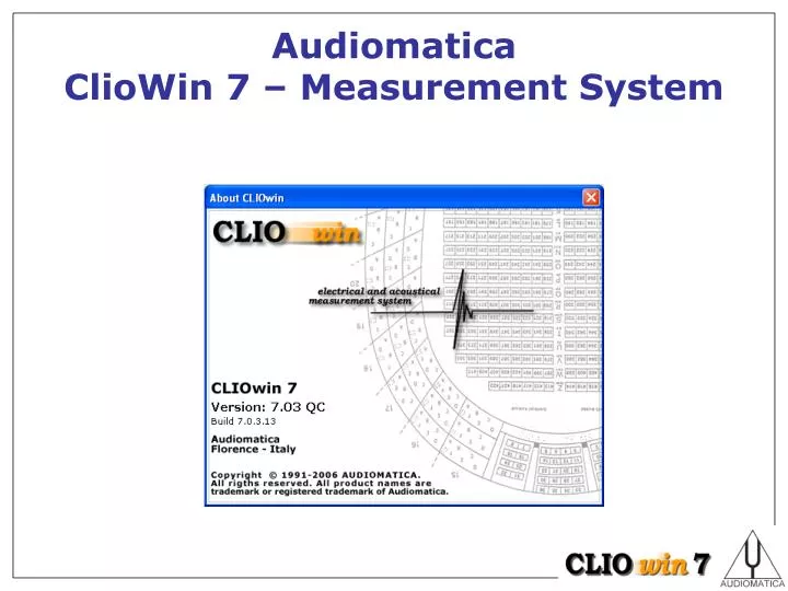 audiomatica cliowin 7 measurement system