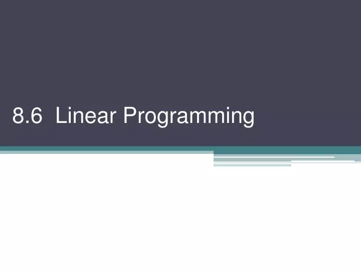 8 6 linear programming