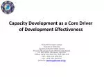 Capacity Development as a Core Driver of Development Effectiveness