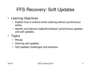 FFS Recovery: Soft Updates