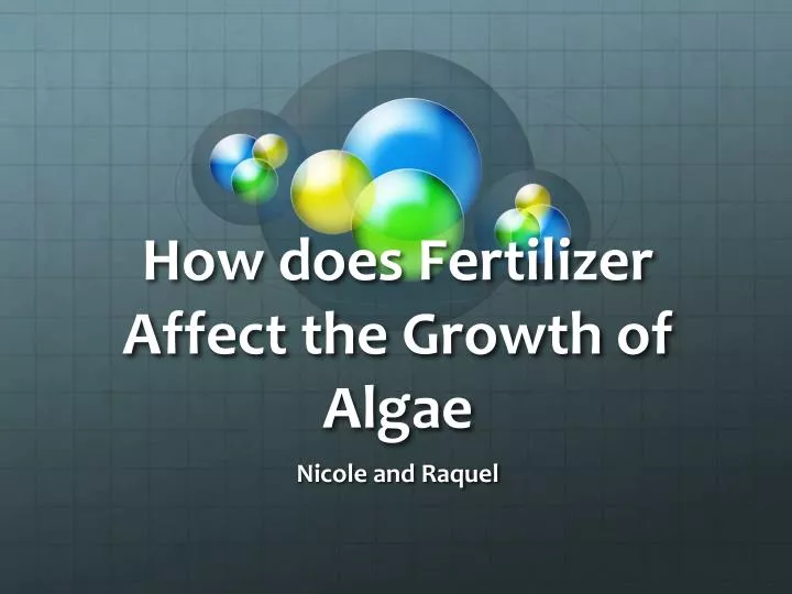 how does fertilizer affect the growth of algae