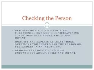 checking the person