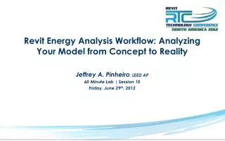 Revit Energy Analysis Workflow: Analyzing Your Model from Concept to Reality