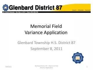 Memorial Field Variance Application